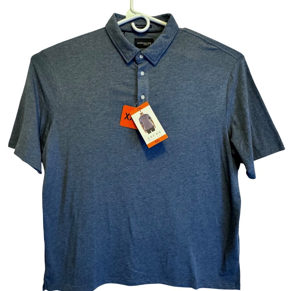 Mens Polo Shirt XXL Blue Jachs New York Pima Cotton Pull Over 2XL